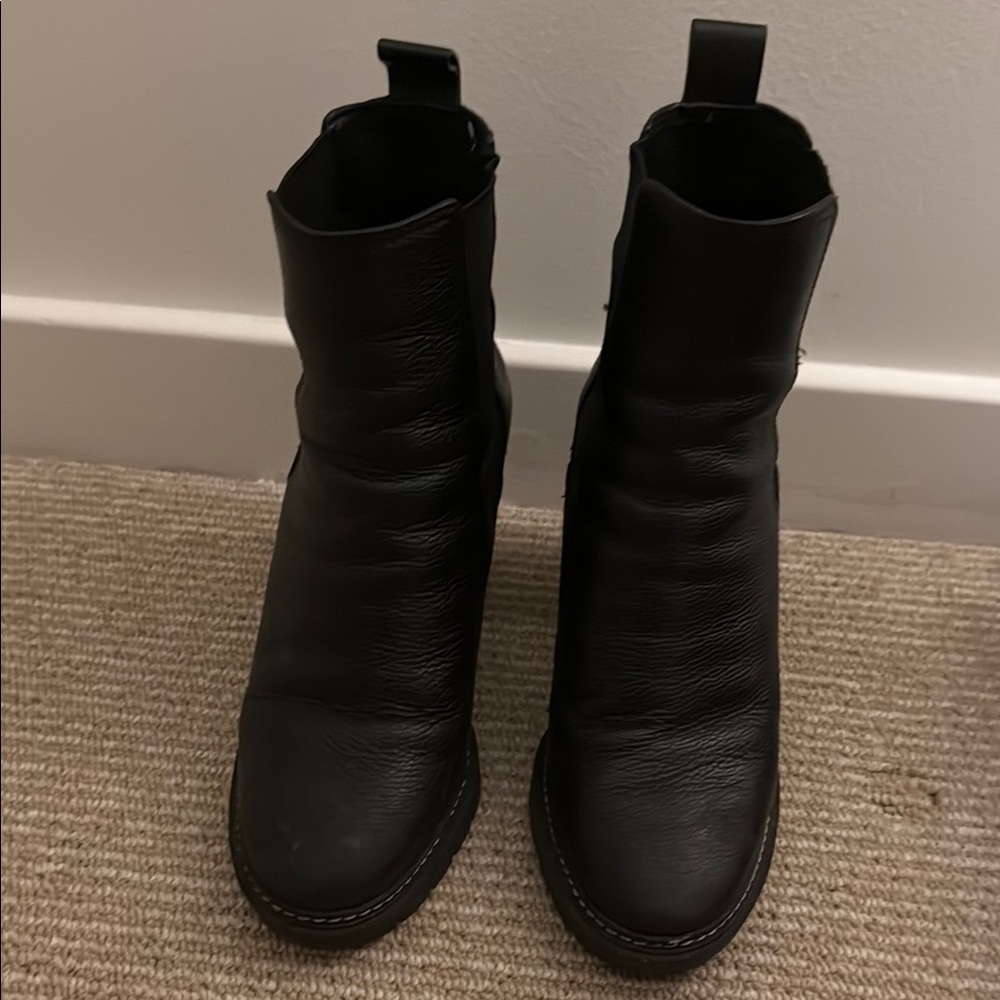 Tory Burch Black Ankle Booties Suede Slip-On